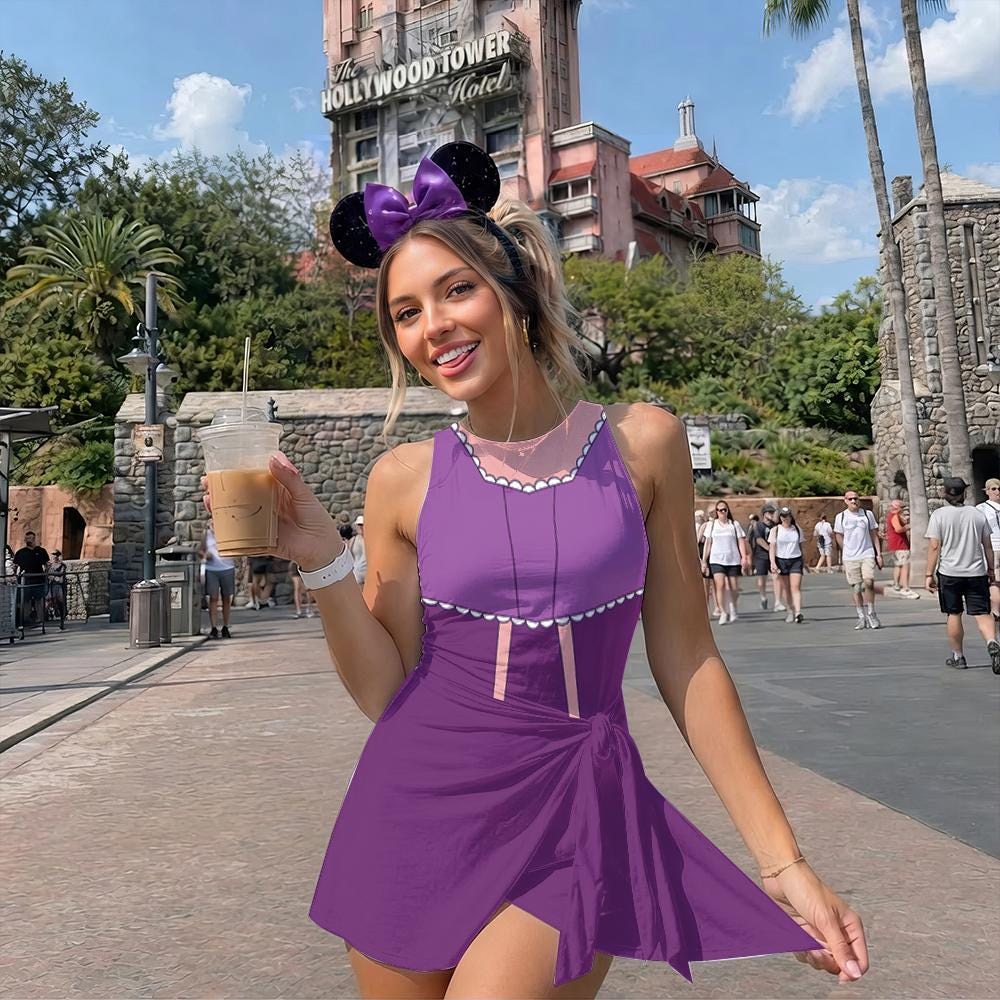 Disney Princess Rapunzel Tennis Skirt Dress, Princess Tangled Dress Matching Dress, Rapunzel Cosplay Costume, Girls Trip Dress