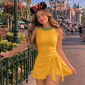 Halloween Yellow Dog Wrap Skort Dress, Dog Cosplay Outfit, Yellow Dog Costume Dress, Halloween Trip Outfit, Women Costume Outfit