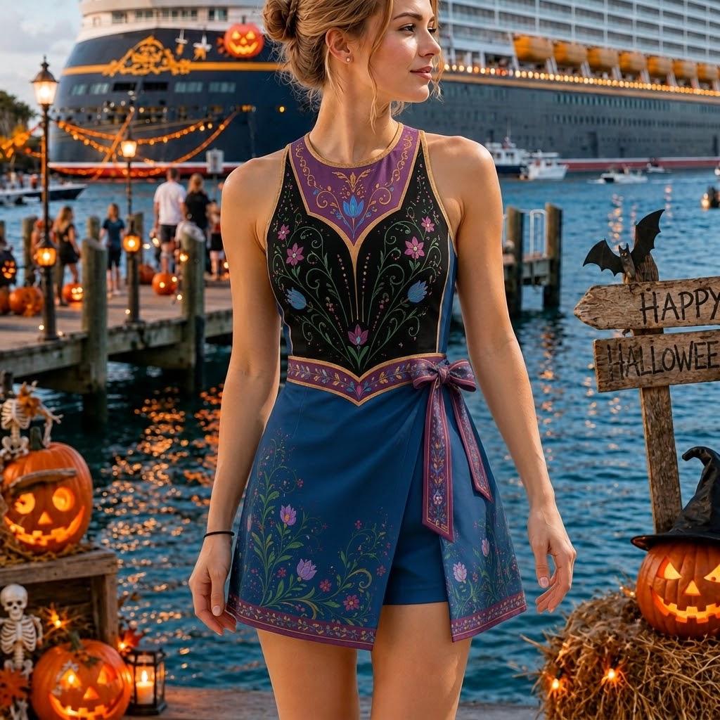 Anna Princess Tennis Skirt Dress, Princess Anna Inspired Theme Dress, Disney Outfit, Fall Festival Dress, Cute Bow Dress, Frozen Dress