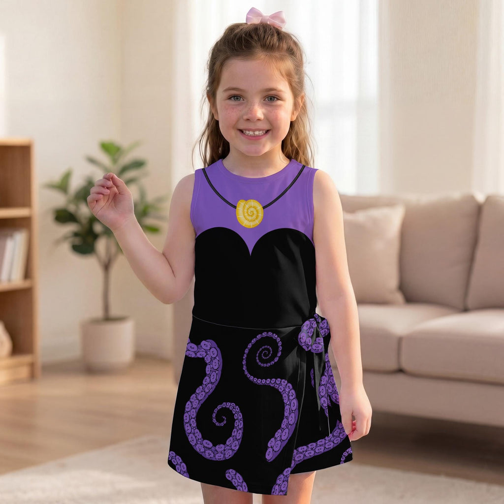 Halloween Ursula Costume Tennis Dress, Spooky The Little Mermaid Villain Cosplay Skirt, Ursula Fall Skort For Magical Kingdom Trip