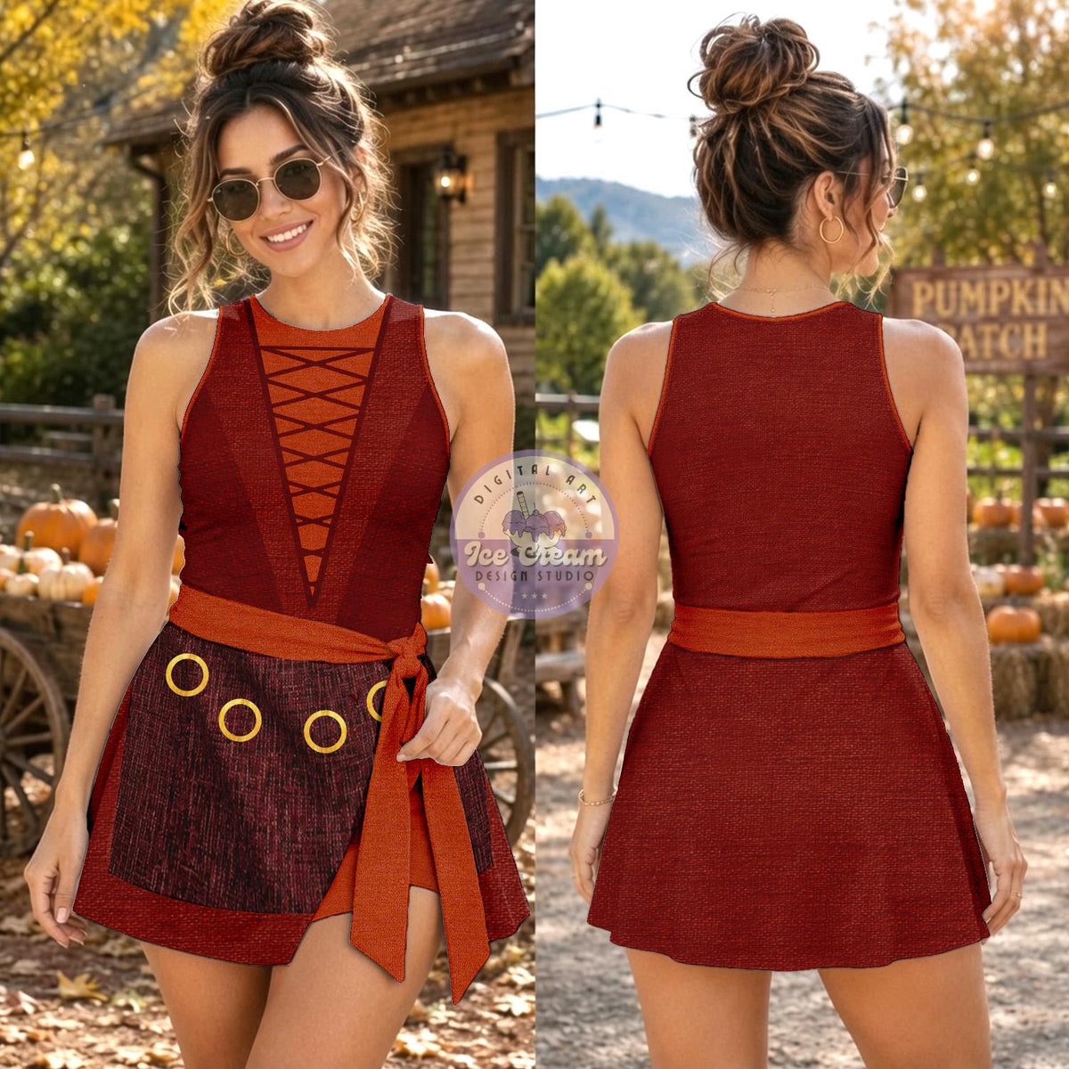 Sanderson Sisters Costume Tennis Dress, Hocus Pocus Inspired Women's Halloween Costume Dress, Disney Halloween Girls Trip 2026 Dress Outfit