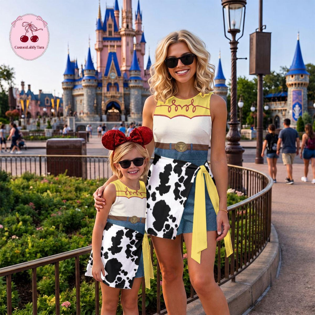 Halloween Jessie Cowgirl Costume Wrap Skort Dress, Cosplay Halloween Outfit, Cosplay Toy Story Dress, Girly Dress Disney Trip Outfit