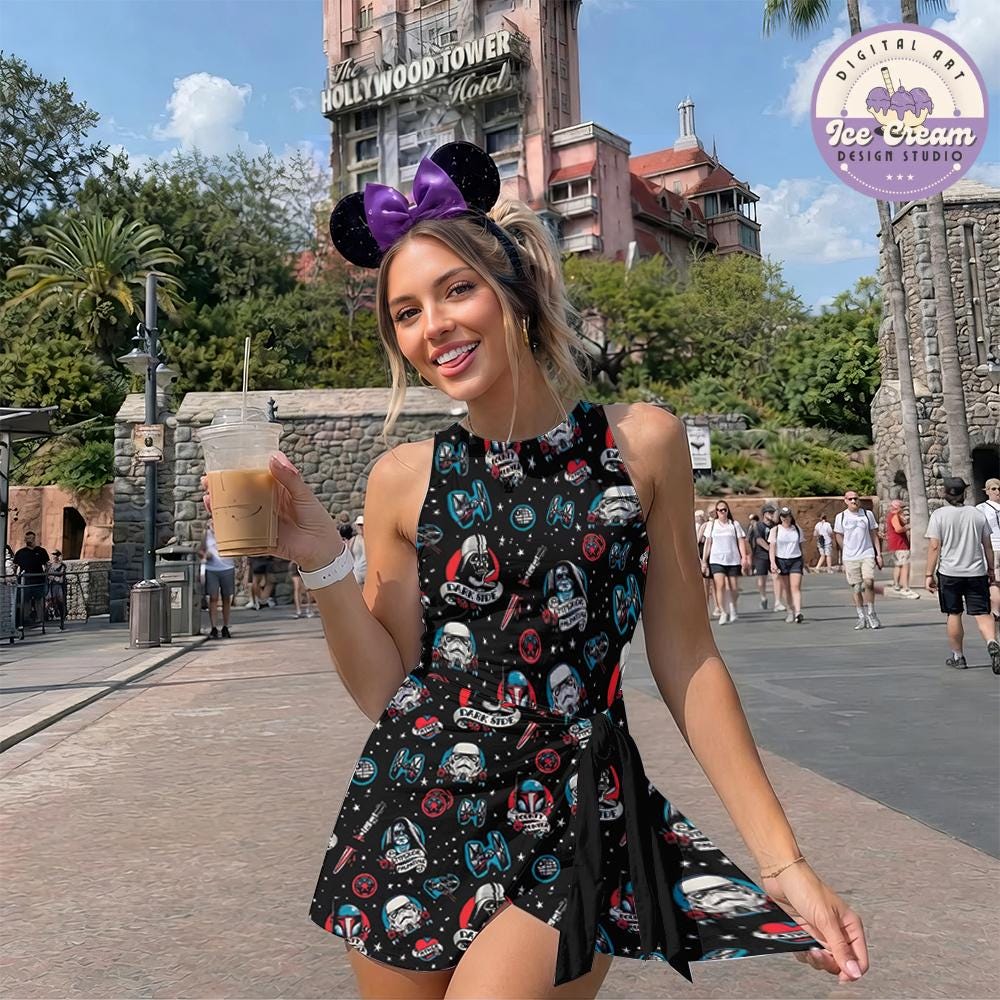 Disney Star Wars Tennis Dress, Galaxy's Edge Star Wars May The Force Be With You Disney Girl Trip Hallooween Womens Kids Costume Dress Skirt