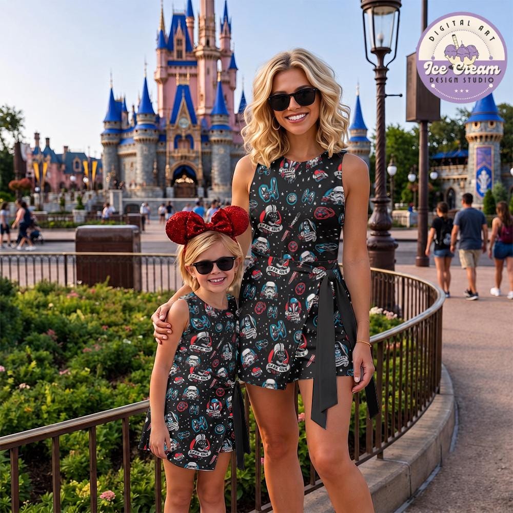 Disney Star Wars Tennis Dress, Galaxy's Edge Star Wars May The Force Be With You Disney Girl Trip Hallooween Womens Kids Costume Dress Skirt