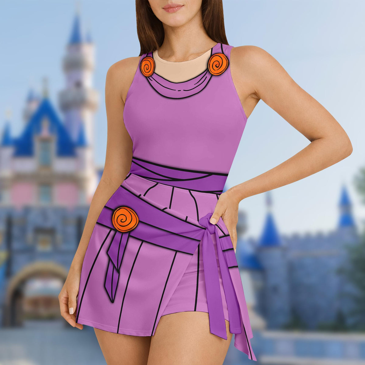 Megara Hercules Tennis Dress Skirt, Hercules Halloween Costume Cosplay, Megara Hercules Dress for Women, Magic Kingdom Dress Skirt Outfits
