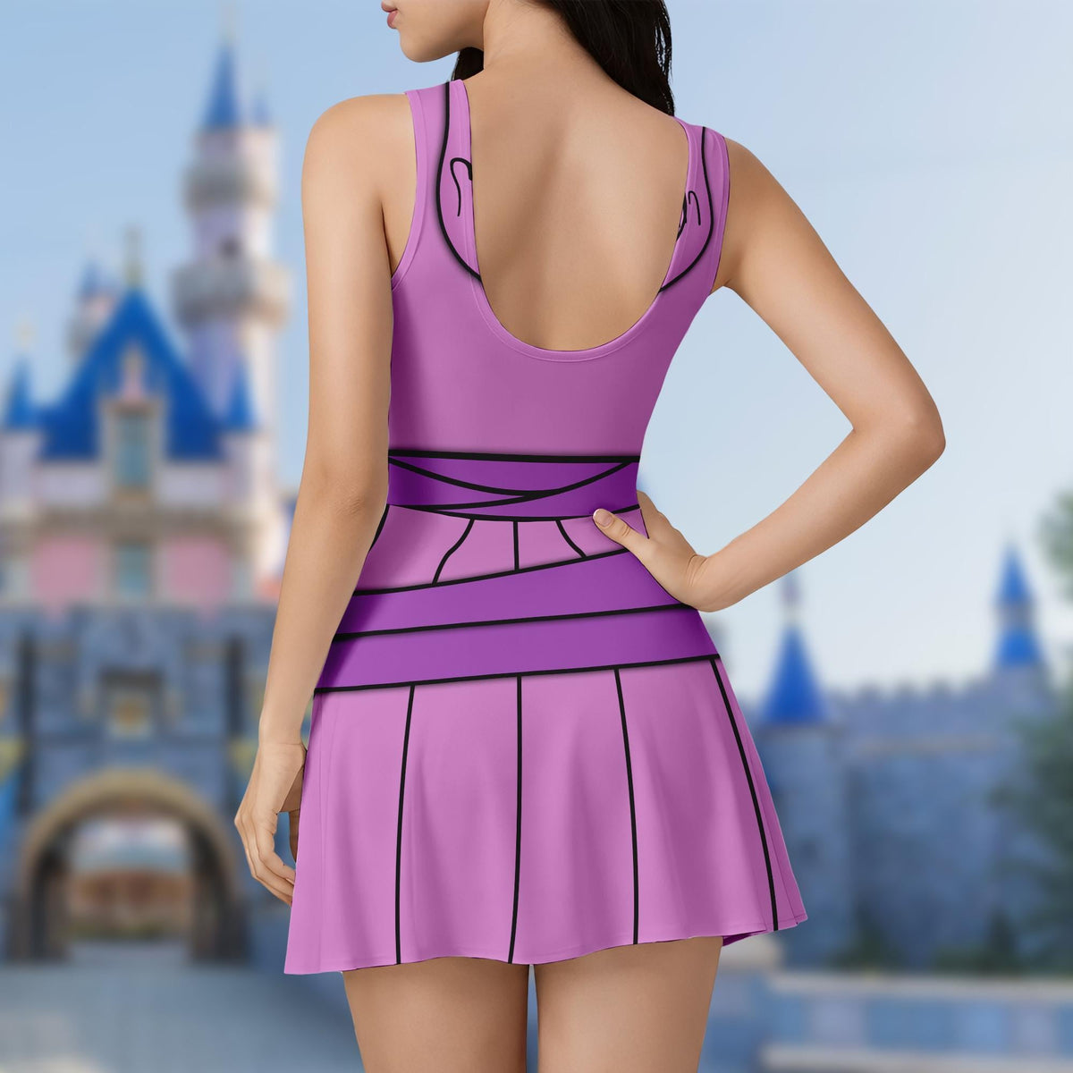 Megara Hercules Tennis Dress Skirt, Hercules Halloween Costume Cosplay, Megara Hercules Dress for Women, Magic Kingdom Dress Skirt Outfits