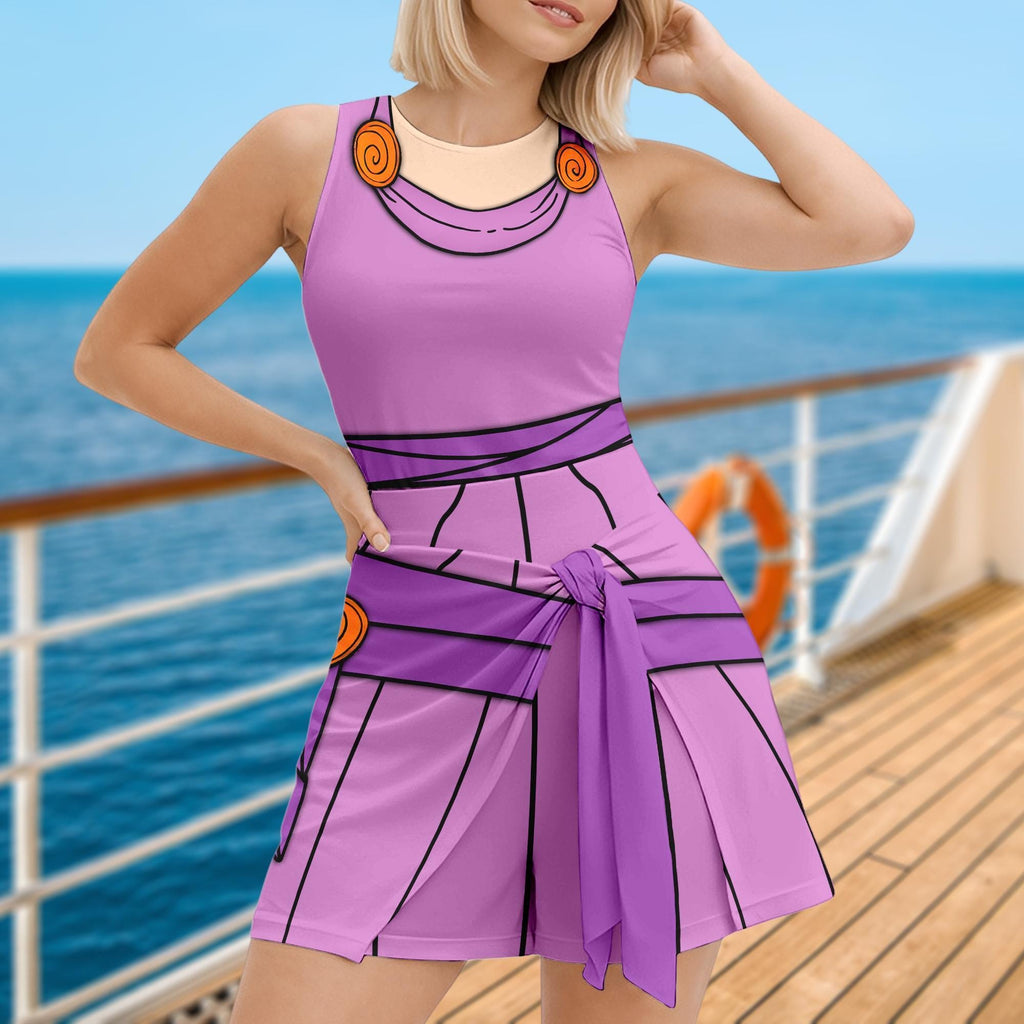 Megara Hercules Tennis Dress Skirt, Hercules Halloween Costume Cosplay, Megara Hercules Dress for Women, Magic Kingdom Dress Skirt Outfits