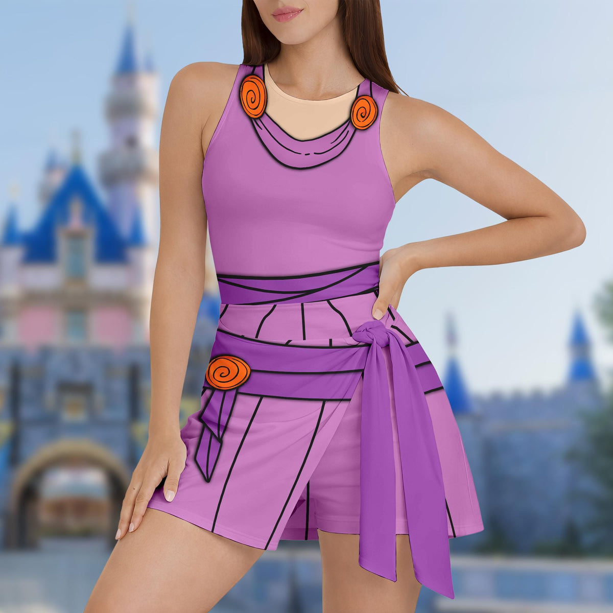 Megara Hercules Tennis Dress Skirt, Hercules Halloween Costume Cosplay, Megara Hercules Dress for Women, Magic Kingdom Dress Skirt Outfits