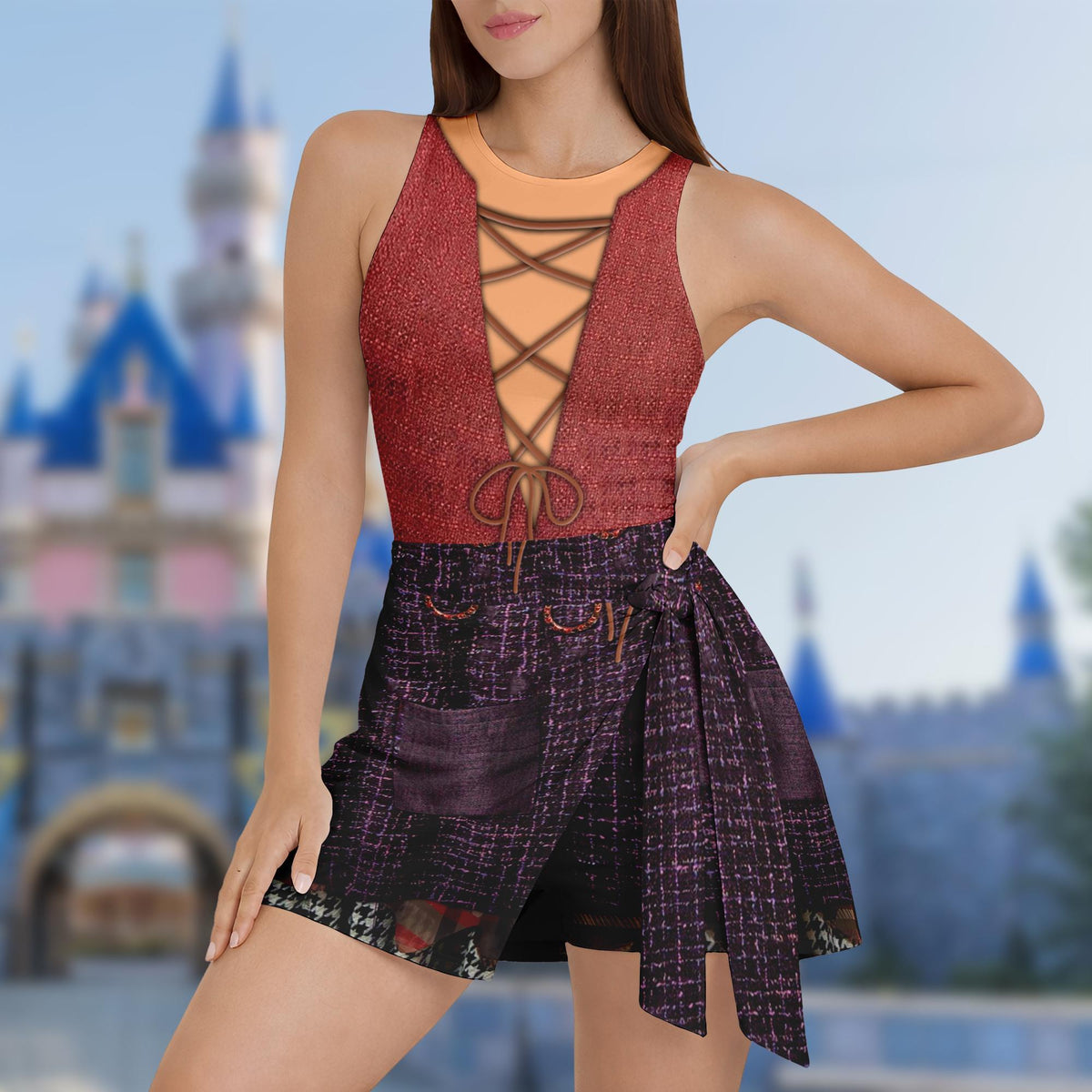 Mary Sanderson Tennis Dress Skirt, Hocus Pocus Halloween Costume Cosplay, Mary Sanderson Women Dress, Hocus Pocus Halloween Party Outfits