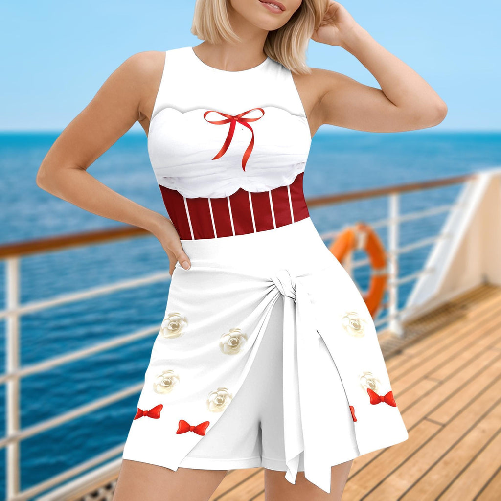 Mary Poppins Dress Skirt, Mary Poppins Halloween Costume Cosplay, Mary Poppins Wrap Skort Dress for Women, Magic Kingdom Outfits