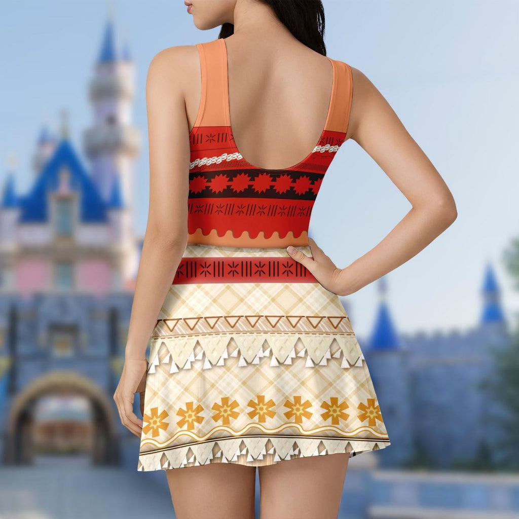 Moana Tennis Dress Skirt, Moana Halloween Costume Cosplay, Moana Princess Dress for Women, Moana Princess Dress Skirt Outfits