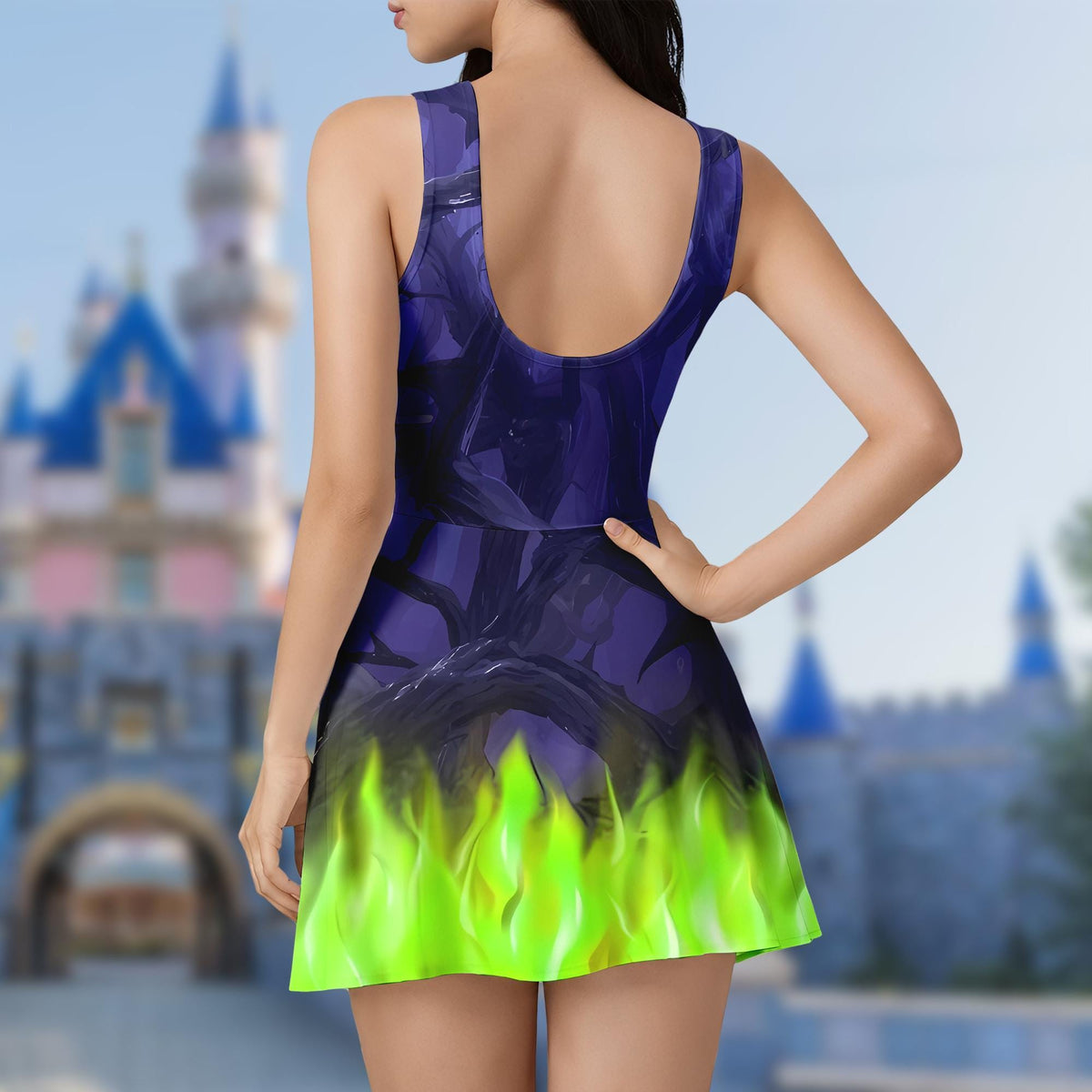 Maleficent Tennis Dress Skirt, Sleeping Beauty Costume Cosplay, Villains Halloween Costume Dress, Maleficent Halloween Dress Skirt Outfits