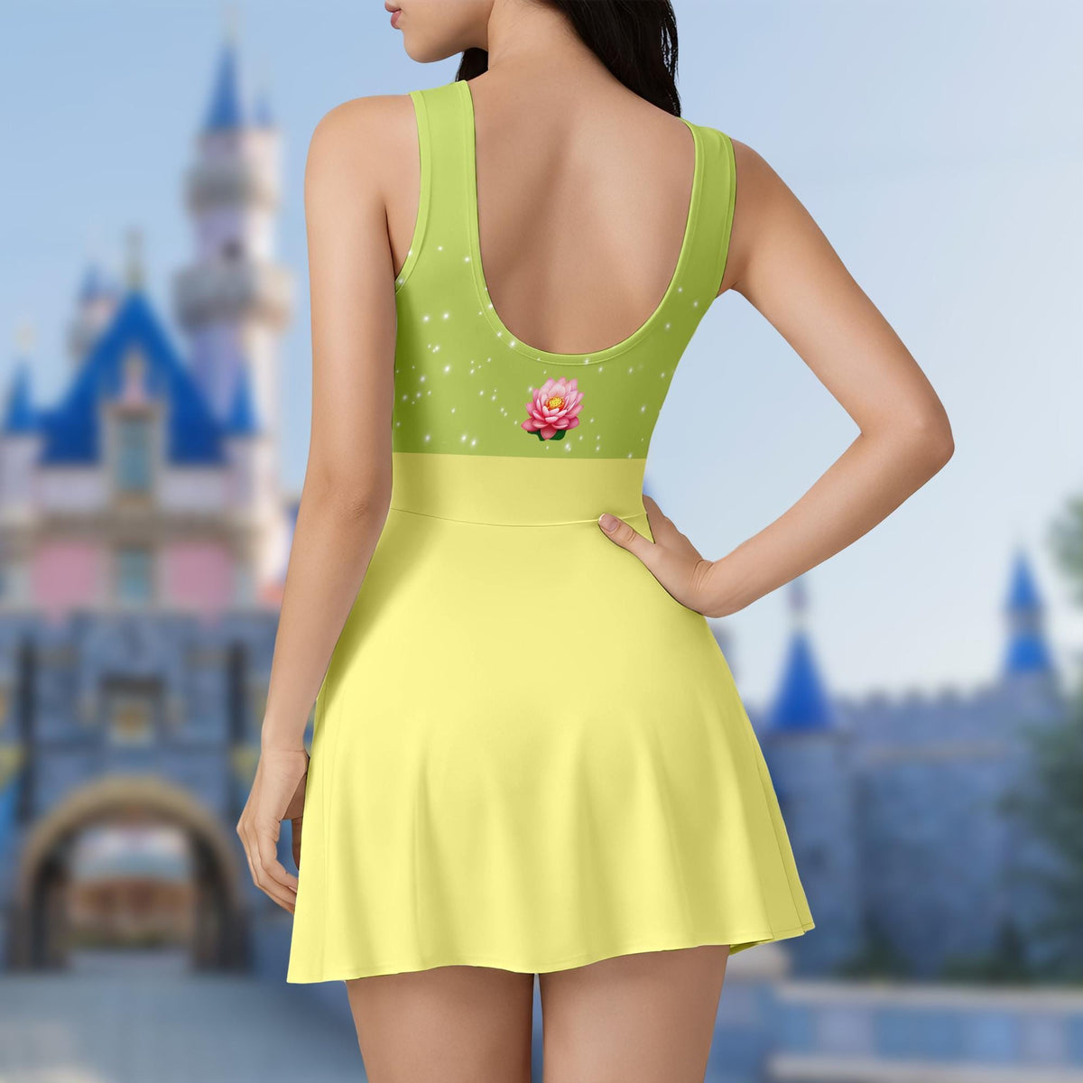 The Princess and the Frog Tennis Dress Skirt, Tiana Halloween Costume Cosplay, Tiana Princess Dress for Women, Princess Dress Skirt Outfits