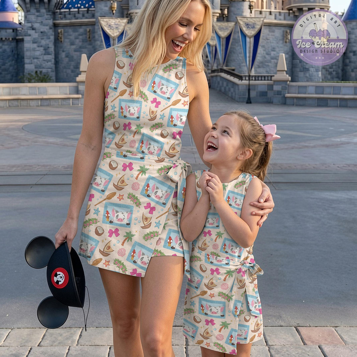 Moana Princess Pua & Hei Hei Tennis Dress, Disney Trip Costume Dress Skirt, WDW Disneyland Gift for her, Magic Kingdom Dress Skirt