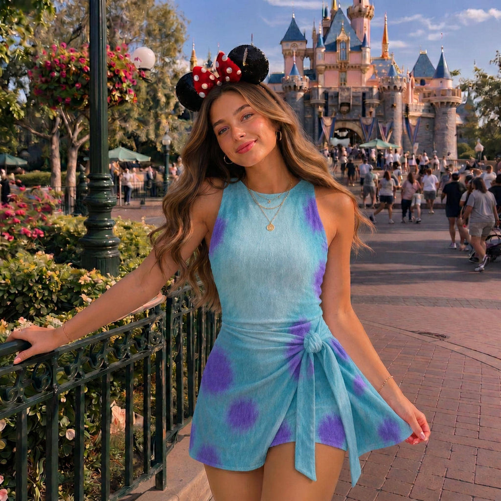 Halloween James P. Sullivan Wrap Skort Dress, Sully Monster Inc Dress, WDW Halloween Outfit, Halloween Party 2026 Girls' Trip Dress