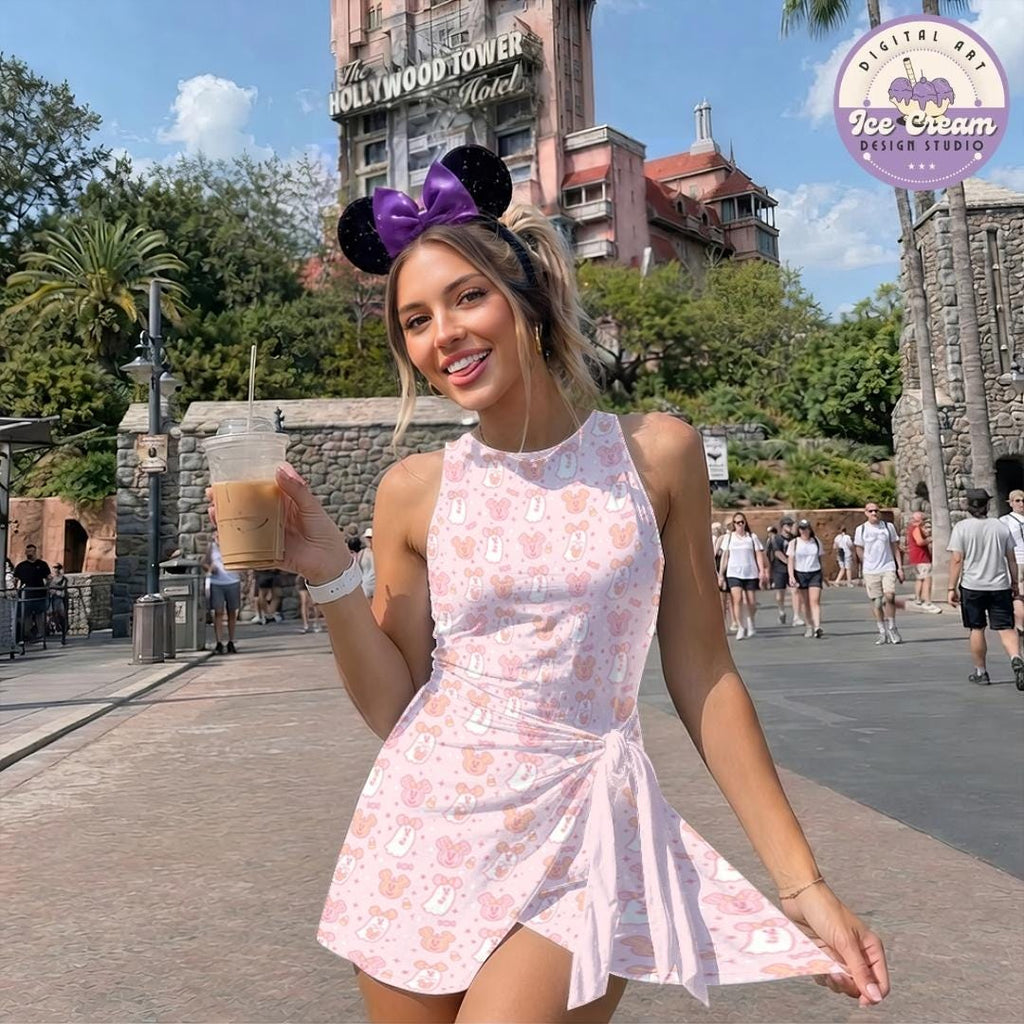 Mickey Minnie Ghost Pumpkin Disney Halloween Tennis Dress Mickey's Not-So-Scary Halloween Party Women Kid Costume Dress Skirt Trick or Treat