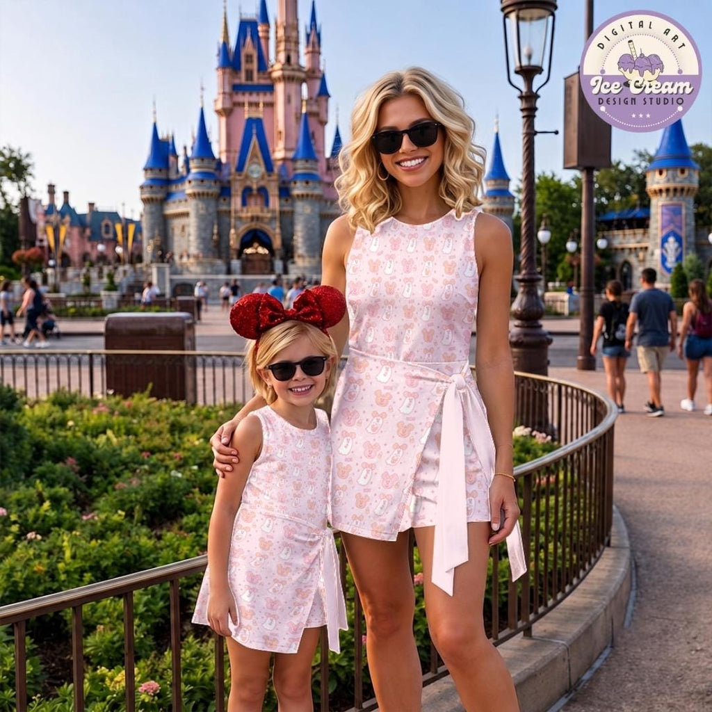 Mickey Minnie Ghost Pumpkin Disney Halloween Tennis Dress Mickey's Not-So-Scary Halloween Party Women Kid Costume Dress Skirt Trick or Treat
