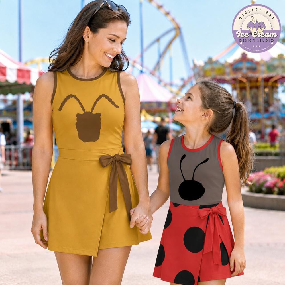 Disney A Bug's Life Tennis Dress, Flik Princess Atta A Bug's Land, Bug Lovers Disney Girl Trip Hallooween Womens Kids Costume Dress Skirt