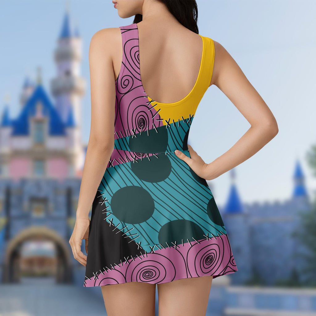 Halloween Sally Jack Skellington Wrap Skort Dress, Sally Nightmare Before Christmas Costume Dress, WDW Magic Kingdom Halloween Trip Outfits