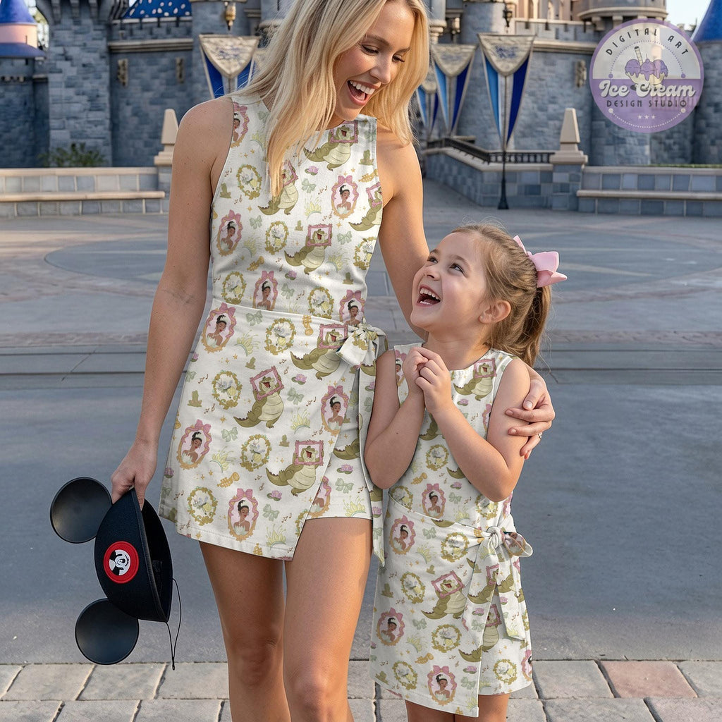 Disney Tiana Princess Tennis Dress, Disney Princess Costume Dress, Tiana and Frog Tennis Dress, Disney Girl Trip Womens Kids Costume Dress