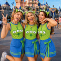 Toy Story Alien Tennis Dress, Halloween Cosplay Dress, Space Alien Inspired Outfit, Alien Face Group Dress, Pizza Planet Alien Dress