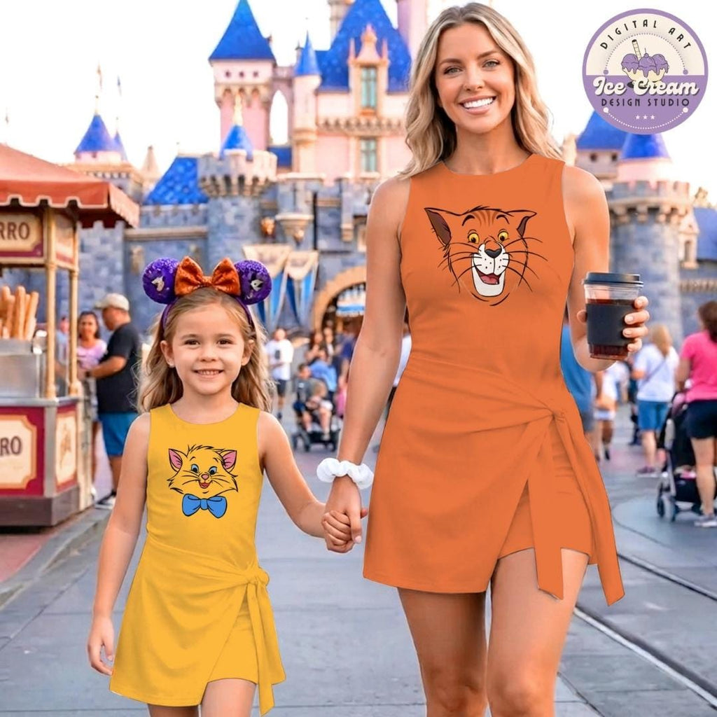 Disney The Aristocats Tennis Dress, Duchess Marie Toulouse Berlioz Cat Lovers Birthday Dress, Cat Mom Dad Womens Kids Costume Dress Skirt