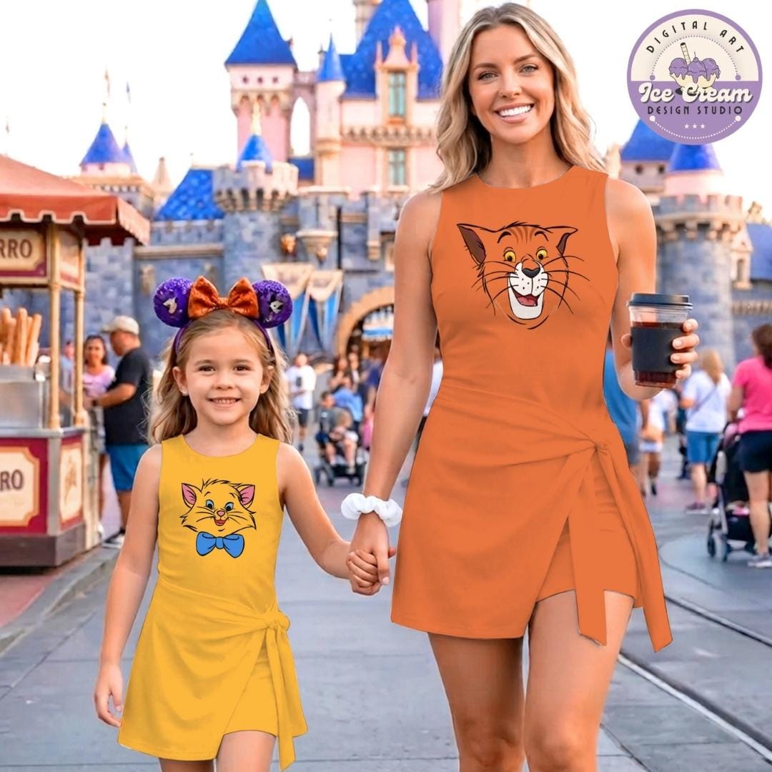 Disney The Aristocats Tennis Dress, Duchess Marie Toulouse Berlioz Cat Lovers Birthday Dress, Cat Mom Dad Womens Kids Costume Dress Skirt