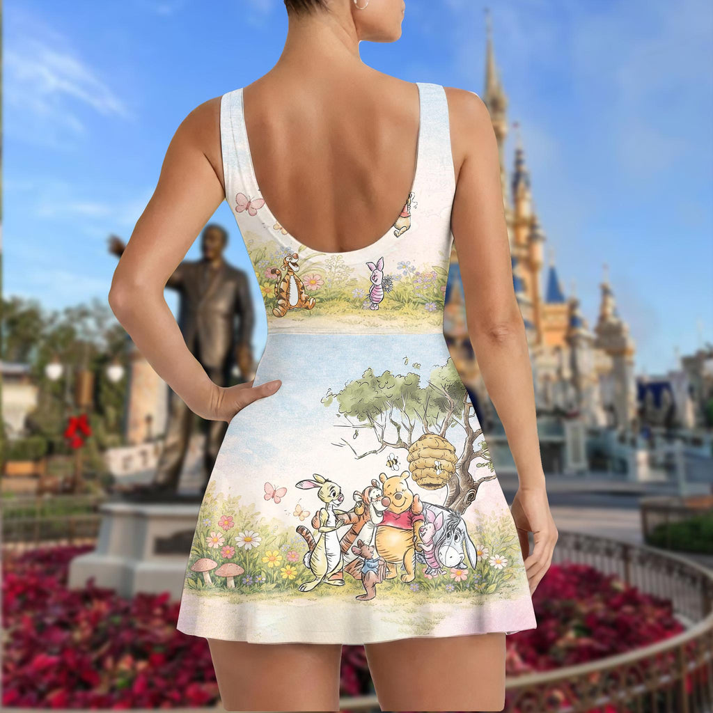 Winnie the Pooh Tennis Dress Skirt, Pooh and Friends Tennis Dress, Pooh Tennis Skort, Piglet Eeyore Dress for Women, Magic Kingdom Outfits