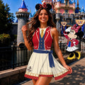 Captain Minnie Mouse Inspired Wrap Skort Dress, Sailor Cruise Captain Minnie Outfit, Nautical Theme Park Dress, WDW Summer Vacation Dress