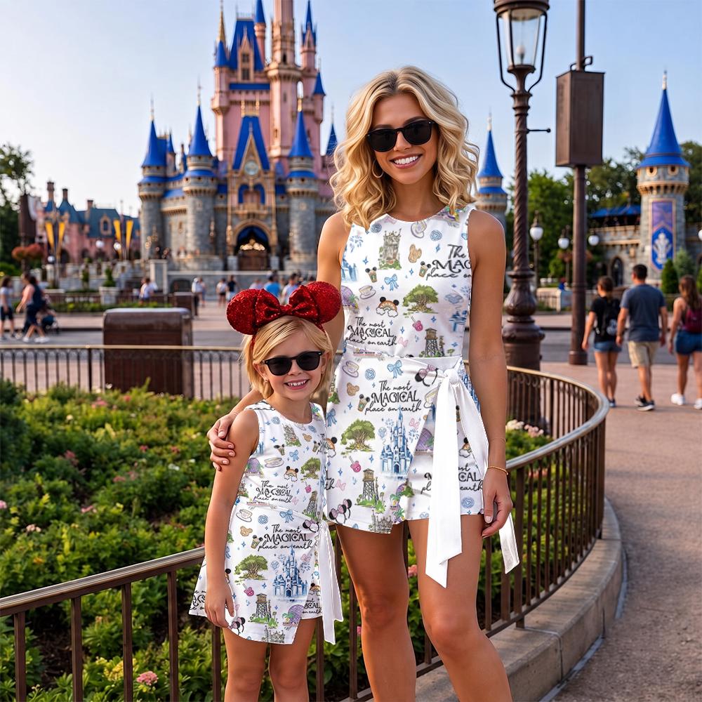 Walt Disney World Tennis Skirt Dress, Disney Trip Matching Dress, Magical Castle Pastel Costume, Magic Kingdom Skort Dress