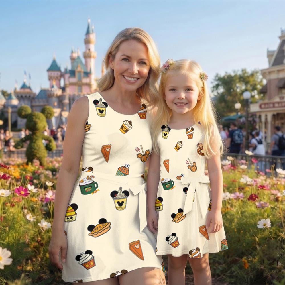 Disney Snacks Halloween Tennis Skirt Dress, Disney Mom and Daughter Matching Dress, Mickey's Not So Scary Costume, Halloween Skort Dress