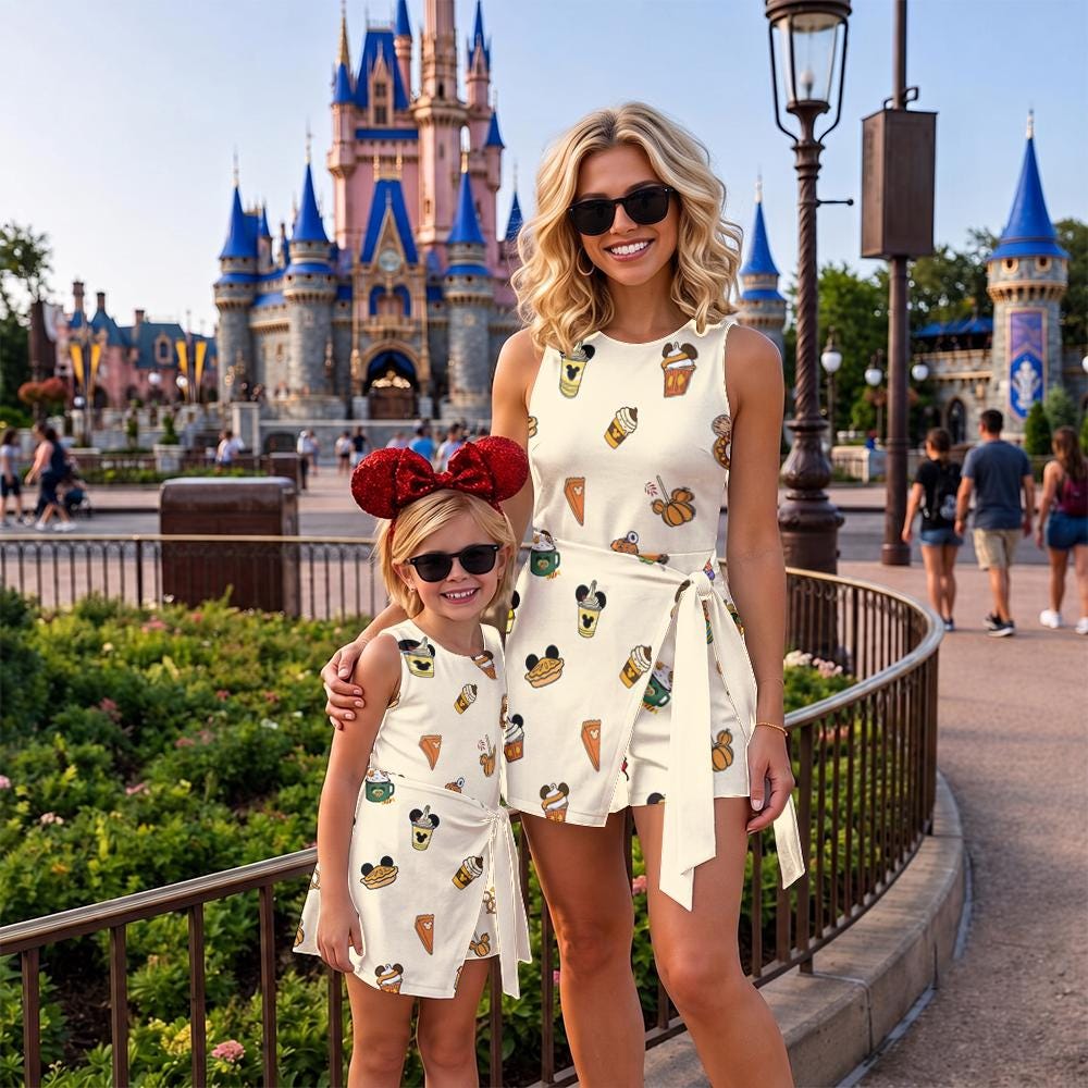 Disney Snacks Halloween Tennis Skirt Dress, Disney Mom and Daughter Matching Dress, Mickey's Not So Scary Costume, Halloween Skort Dress