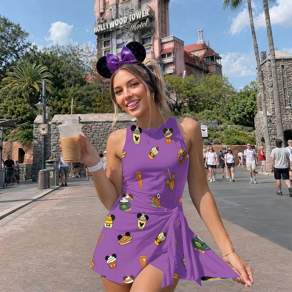 Disney Snacks Halloween Tennis Skirt Dress, Disney Mom and Daughter Matching Dress, Mickey's Not So Scary Costume, Halloween Skort Dress