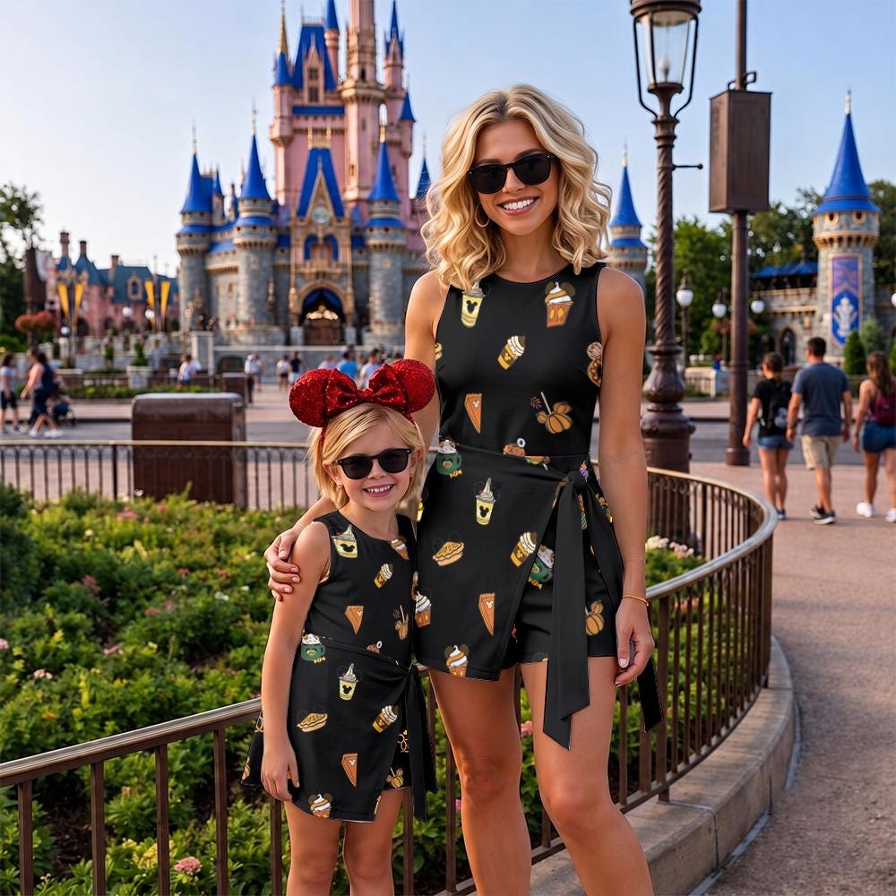 Disney Snacks Halloween Tennis Skirt Dress, Disney Mom and Daughter Matching Dress, Mickey's Not So Scary Costume, Halloween Skort Dress