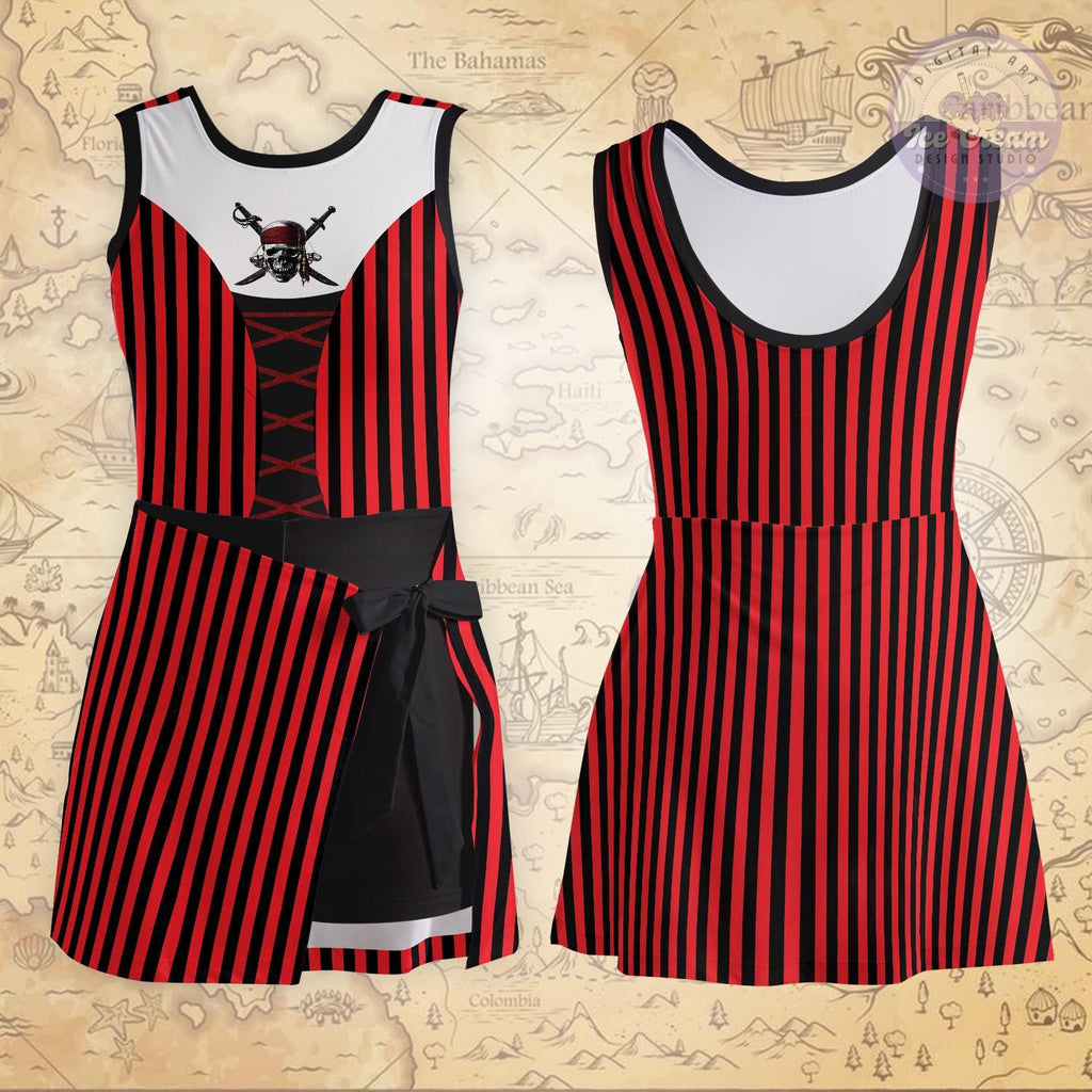 Disney pirate Tennis Dress, Disney world outfit, Cruise pirate night girl skirt, Girl's pirate skirt Pirate ears, Mom Kid pirate dress