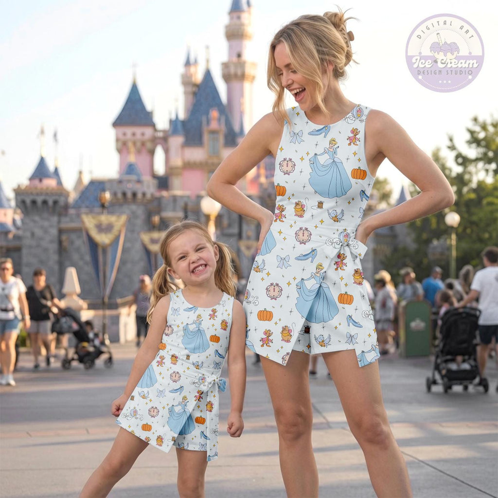 Girls Disney Cinderella Tennis Dress, Disney Princess Womens Kids Costume Skirt, WDW Disneyland Outfit Gift for her