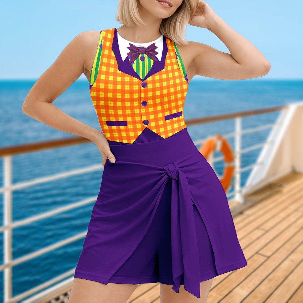 Mickey's Not So Scary Halloween Cast Member Dress Skirt, WDW Cast Member Halloween Costume Cosplay, Mickey Minnie Wrap Skort Dress