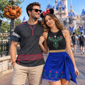 Anna Princess Cosplay Wrap Skort Dress, Frozen Kristoff Cosplay Shirt, Princess Costume Dress, Blue Snowflake Halloween Couple Trip Outfit