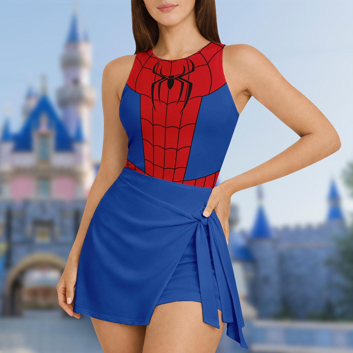 Spider-Man Brand New Day Tennis Dress Skirt, Spiderman Superhero Cosplay Dress, Superhero Halloween Costume Outfit, Halloween Party Dress