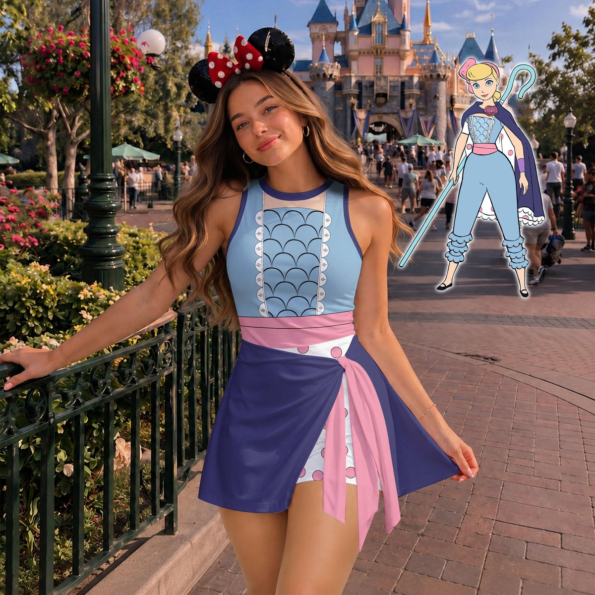 Inspired Bo Peep Tennis Dress, Disney Toy Story Athletic Skort Pixar Toy Story 5 Dress Outfit Disneyland Pleated Skirt