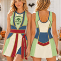 Halloween Mulan Costume Tennis Dress, Spooky Mulan Princess Cosplay Skirt, Mulan Skort For Pumpkin Season