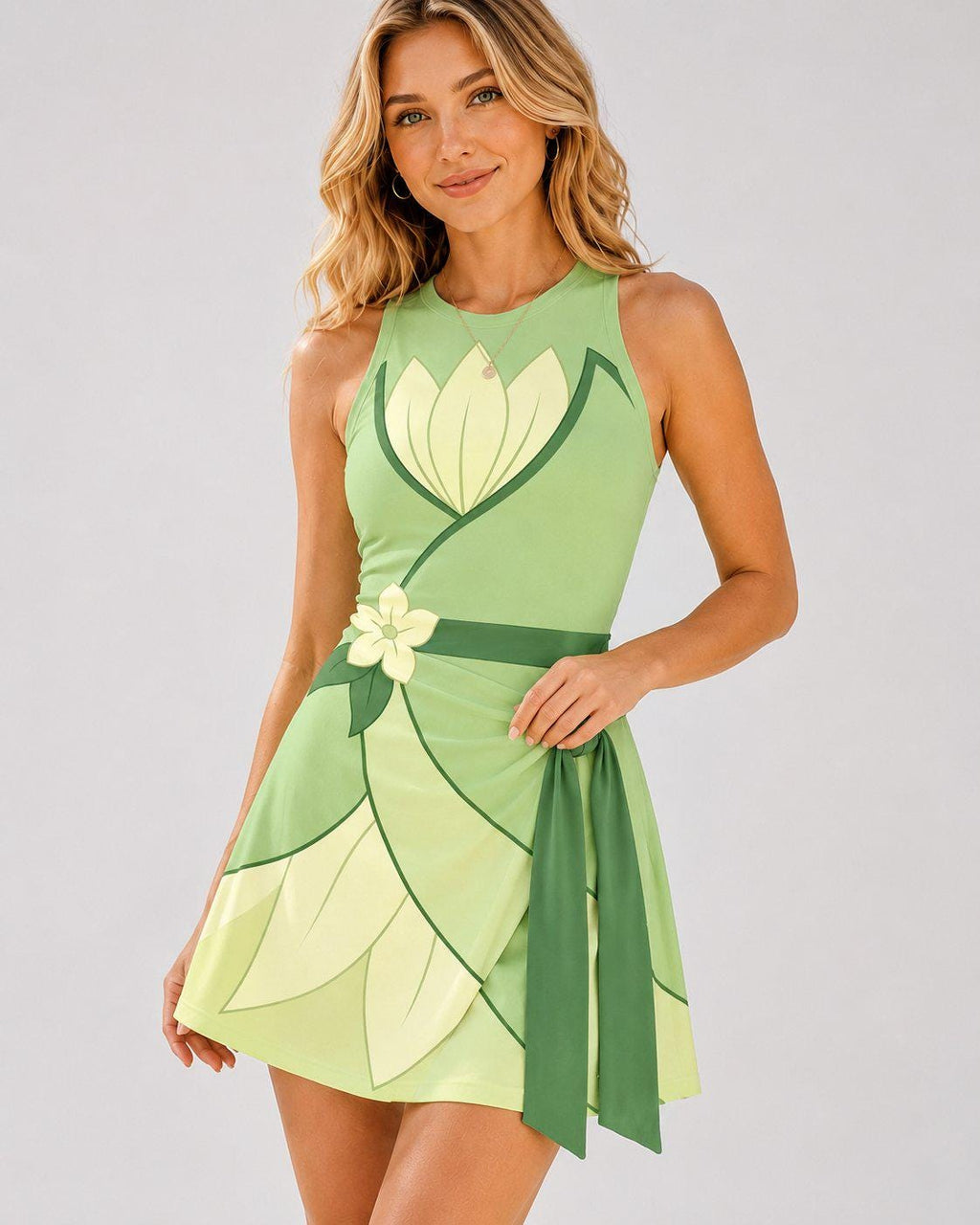 Halloween Tiana Costume Tennis Dress, Spooky Tiana Frog Princess Cosplay Skirt, Tiana Activewear Fall Season