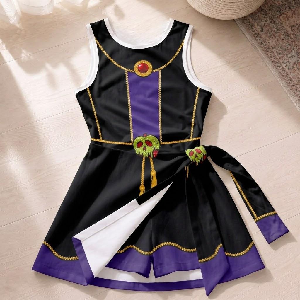 Evil Queen Inspired Tennis Dress, Disney Villain Dress, Disneyworld Dress, Disneyland Trip Outfit, Halloween Cosplay, Halloween Party Outfit