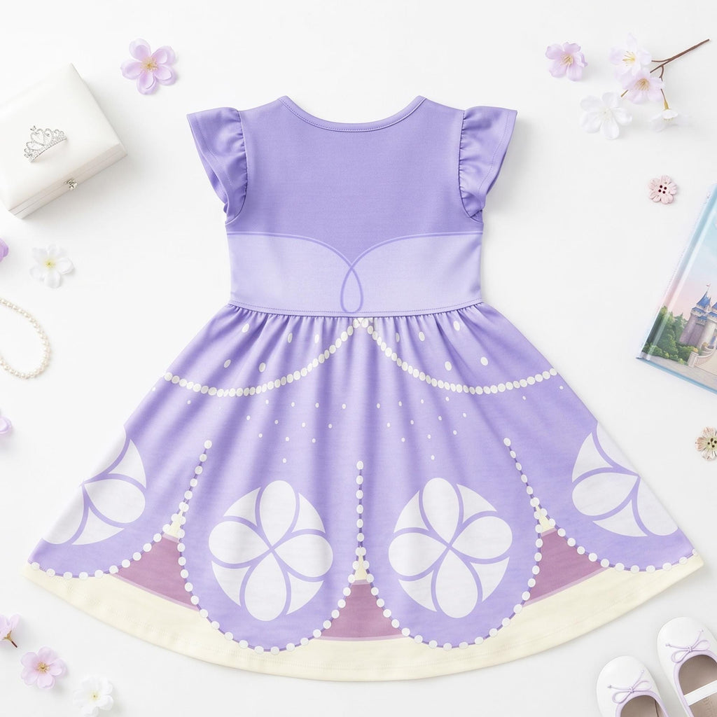 Purple Princess Ruffle Dress, Royal Princess Halloween Costume, Fairytale Costume Dress, Purple Party Outfit, Girls Trip Dress