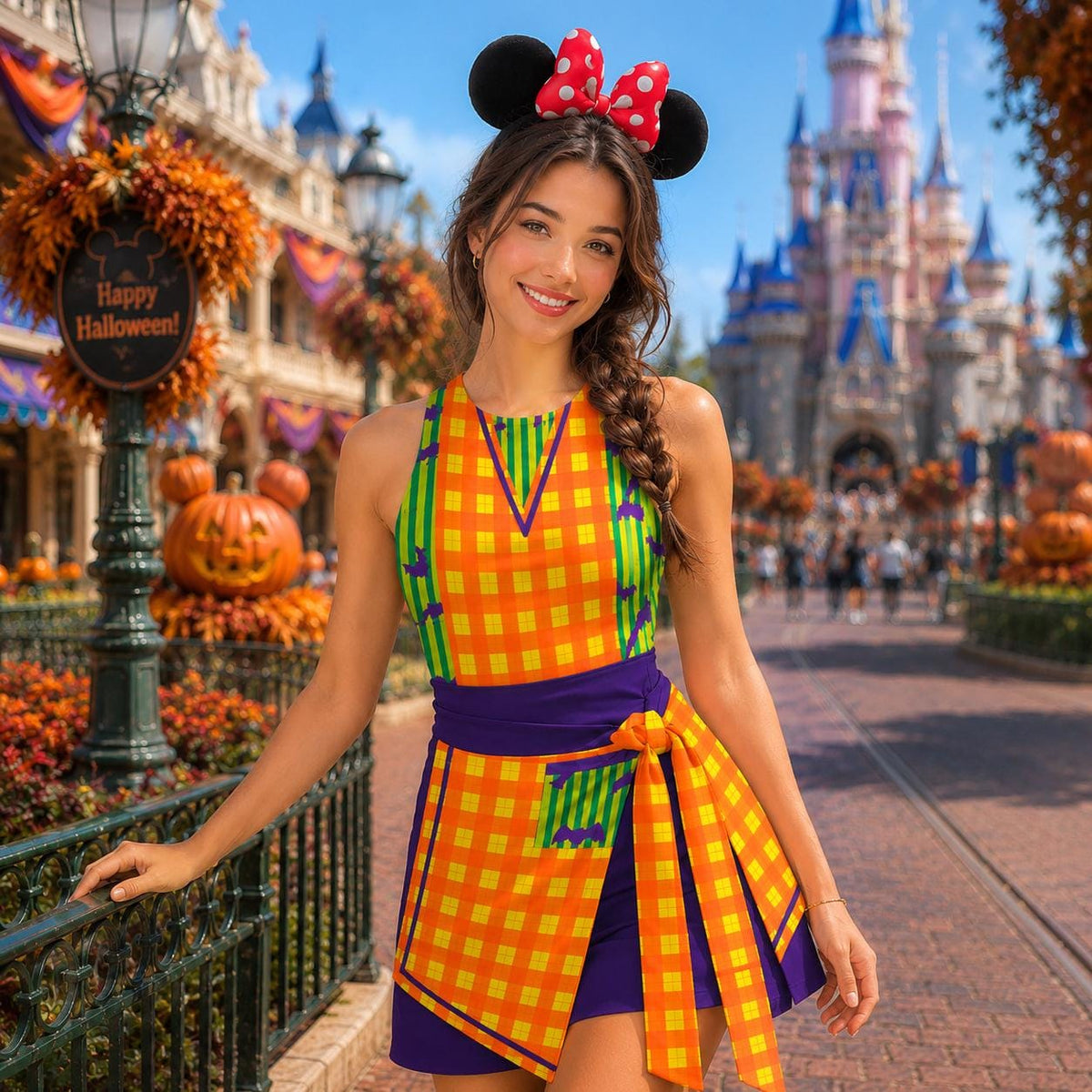 Halloween Cast Member Dress Skirt, Mickey Halloween Party Cast Member Dress, Cast Member Costume, Mickey's Not So Scary Wrap Skort Dress
