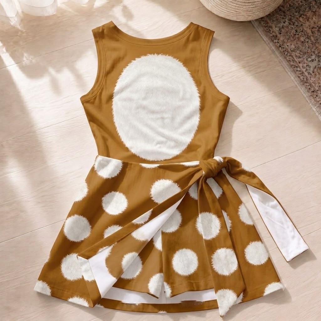 Cute Bambi Inspired Deer Brown Tennis Dress, Rudolf The Red Nose Reindeer Cosplay Dress, Bambi Costume Dress, Disney Halloween Party Outfits