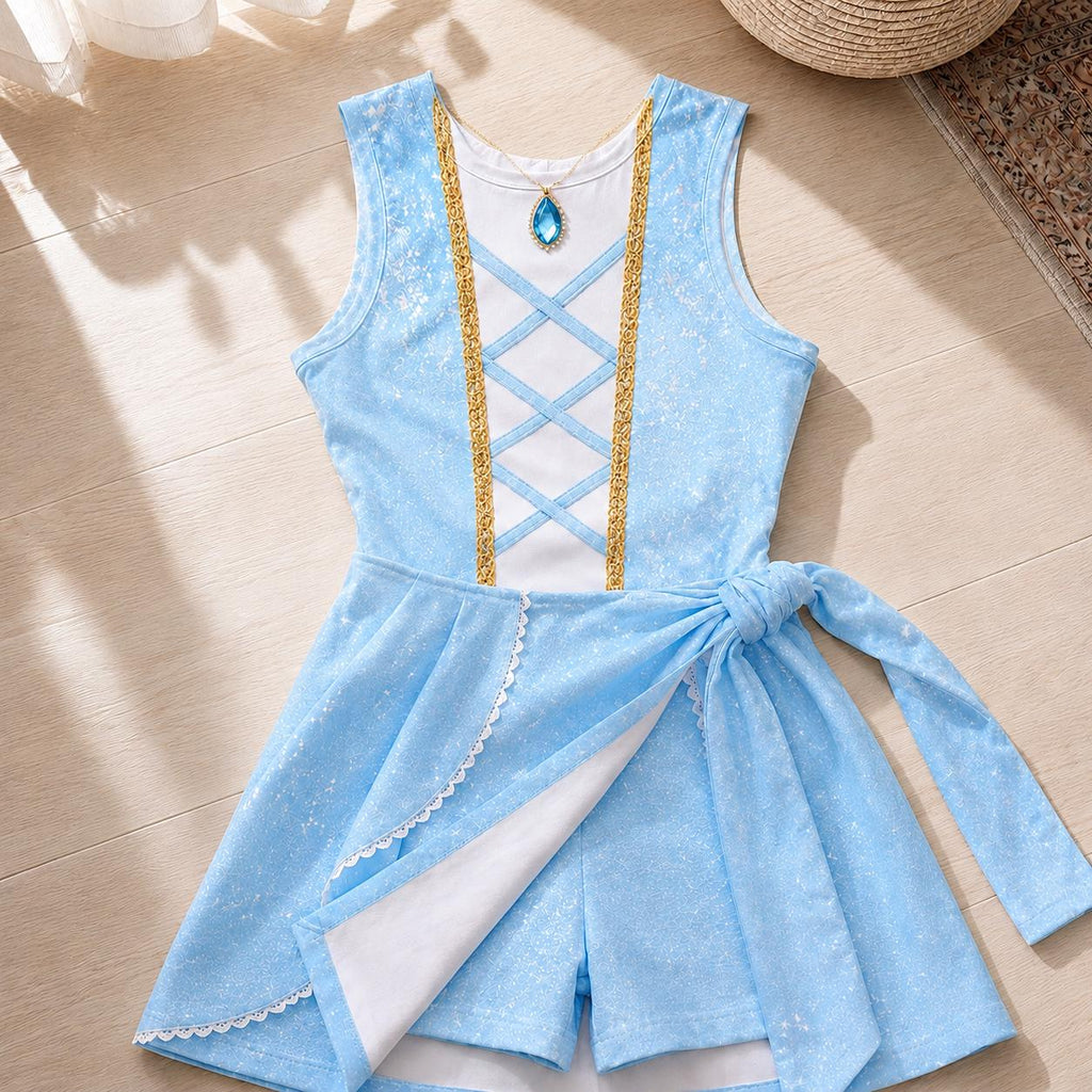 Disney Princess Inspired Cinderella Costume Tennis Dress, Fairy Tale Princess Dress, Cinderella Cosplay Dress, Disney Halloween Party Outfit