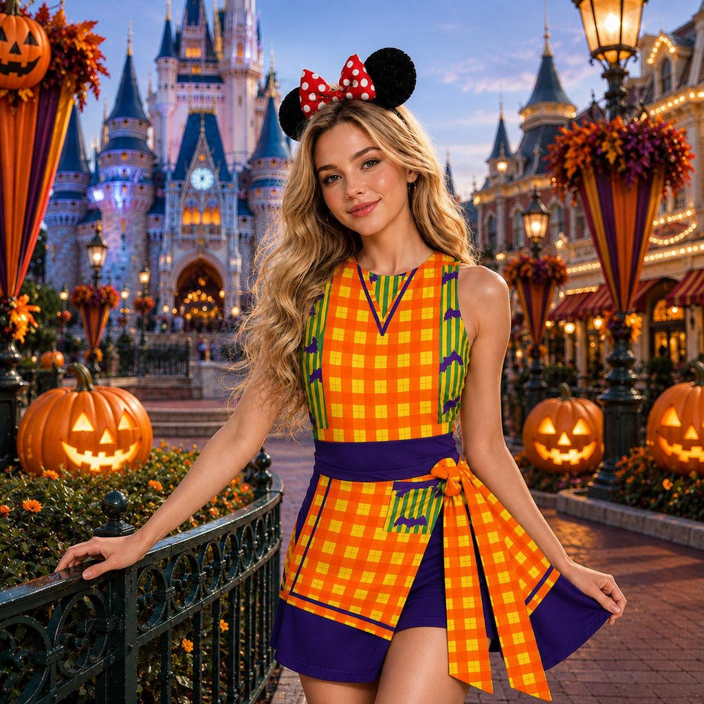 Halloween Cast Member Dress Skirt, Mickey Halloween Party Cast Member Dress, Cast Member Costume, Mickey's Not So Scary Wrap Skort Dress