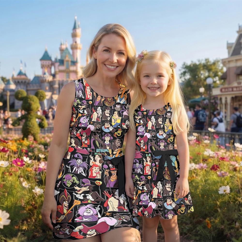 Disney Villians Halloween Wrap Dress Skirt, Evil Friends Halloween Trip Dress, Disney Halloween Outfit, Mickey's Not So Scary Skirt