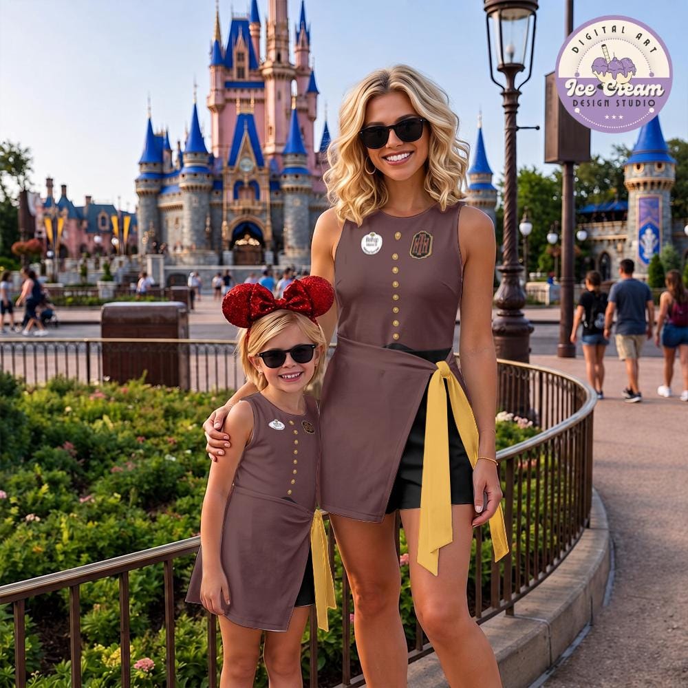The Twilight Zone Tower of Terror Disney Hollywood Studios Costume Wrap Skort Dress, Hollywood Tower Hotel Bellhop Halloween Tennis Dress
